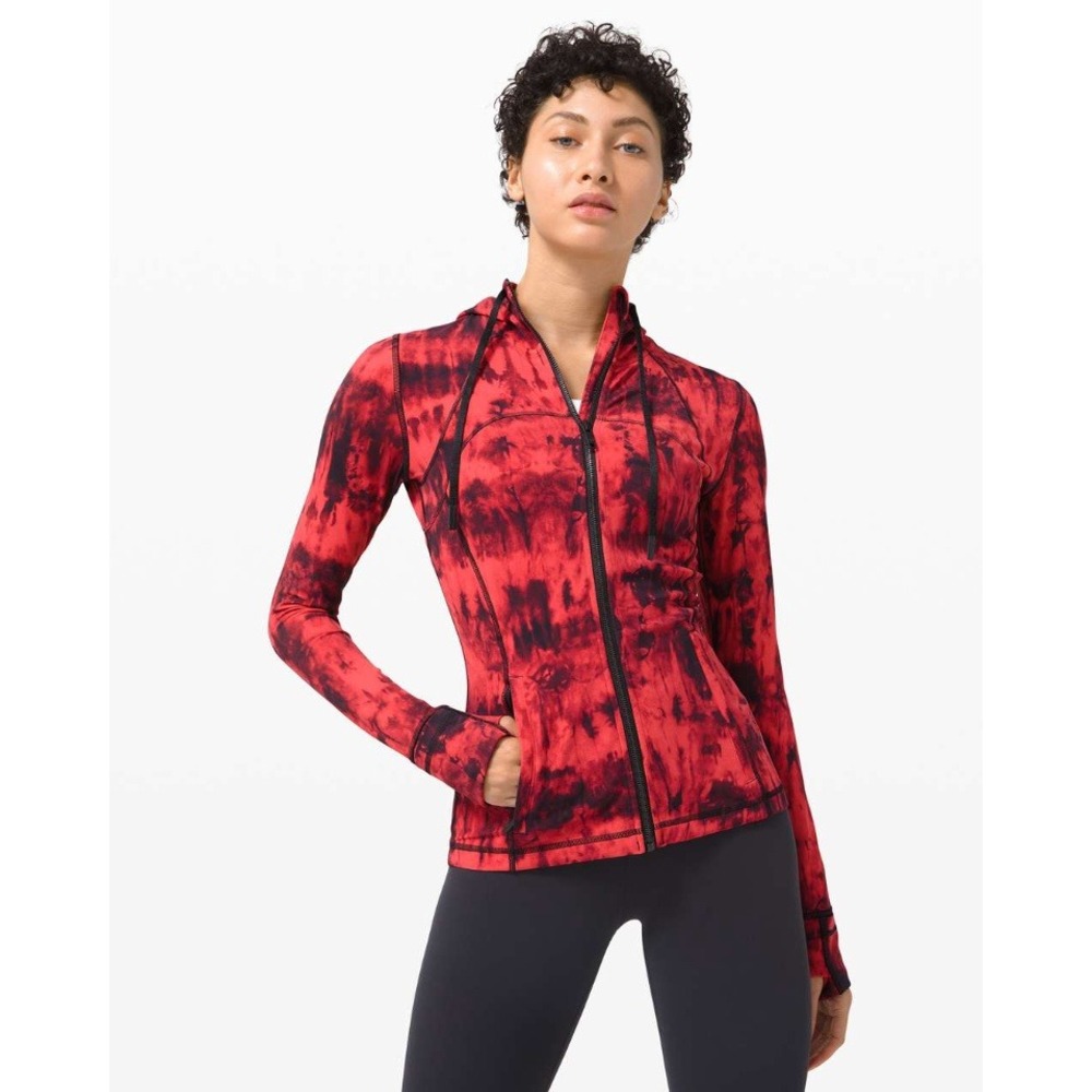 Lululemon Hooded Define Jacket Nulu Game Day Red Black Multi Size 8 W4BNIS